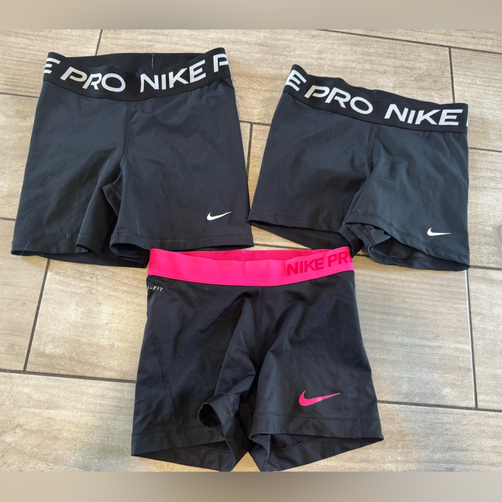 Lot of 3 Nike Pro Womens Shorts Size S Black